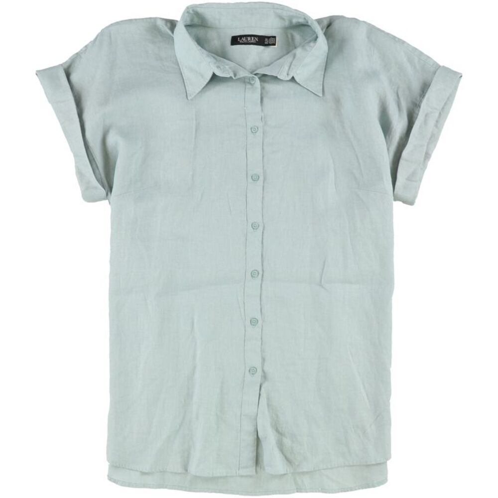 Ralph Lauren Womens Plus Size Box-Pleated Back Button Up Shirt, NWT